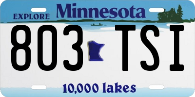 MN license plate 803TSI