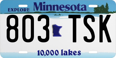 MN license plate 803TSK
