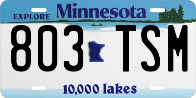 MN license plate 803TSM