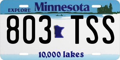 MN license plate 803TSS
