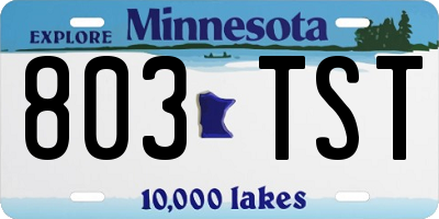 MN license plate 803TST