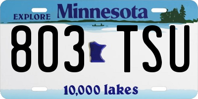 MN license plate 803TSU