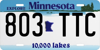 MN license plate 803TTC