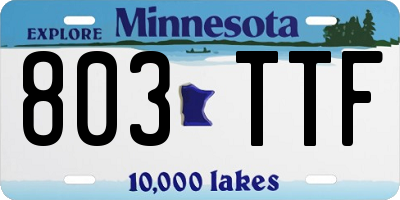 MN license plate 803TTF