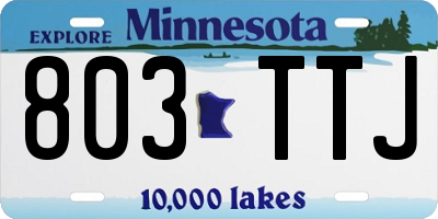 MN license plate 803TTJ
