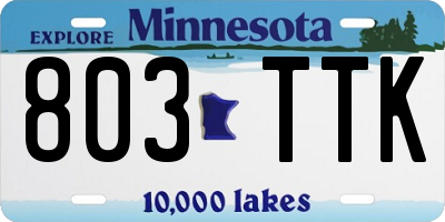 MN license plate 803TTK