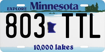 MN license plate 803TTL