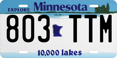 MN license plate 803TTM