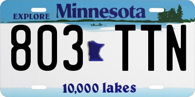 MN license plate 803TTN