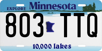 MN license plate 803TTQ
