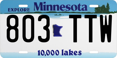 MN license plate 803TTW