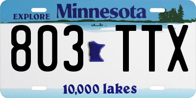 MN license plate 803TTX