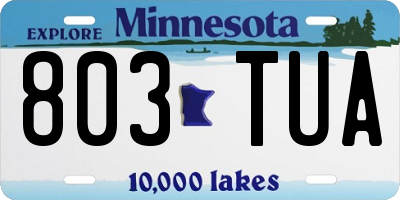 MN license plate 803TUA