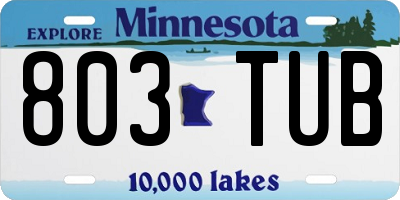 MN license plate 803TUB
