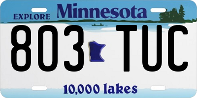 MN license plate 803TUC