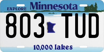 MN license plate 803TUD
