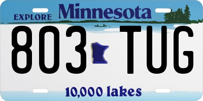 MN license plate 803TUG