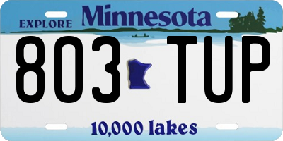 MN license plate 803TUP
