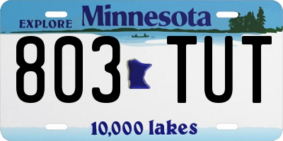 MN license plate 803TUT