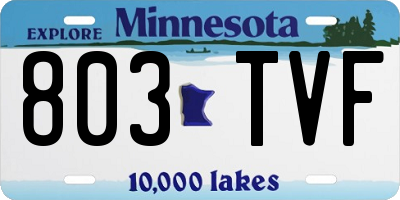 MN license plate 803TVF