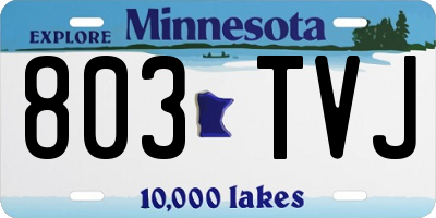 MN license plate 803TVJ