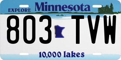 MN license plate 803TVW