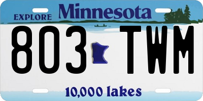MN license plate 803TWM