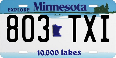MN license plate 803TXI