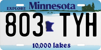 MN license plate 803TYH
