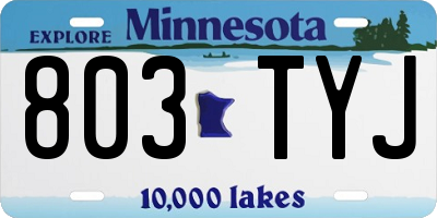 MN license plate 803TYJ