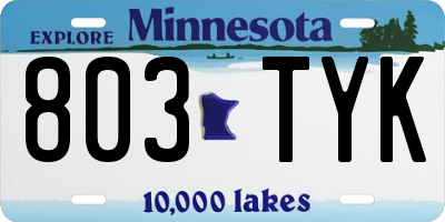 MN license plate 803TYK