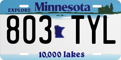 MN license plate 803TYL