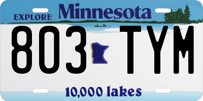 MN license plate 803TYM