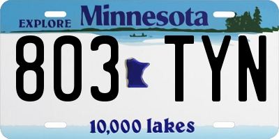 MN license plate 803TYN