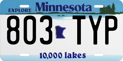 MN license plate 803TYP