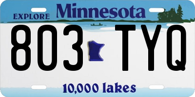 MN license plate 803TYQ