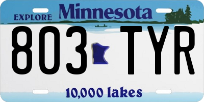 MN license plate 803TYR