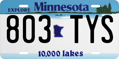 MN license plate 803TYS