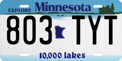 MN license plate 803TYT