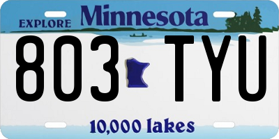 MN license plate 803TYU