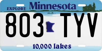 MN license plate 803TYV