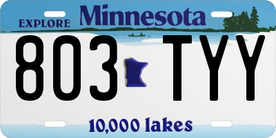 MN license plate 803TYY