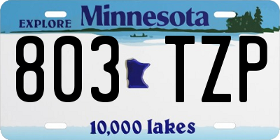 MN license plate 803TZP