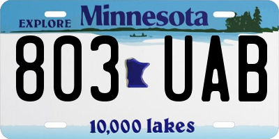MN license plate 803UAB