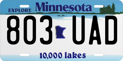 MN license plate 803UAD