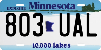 MN license plate 803UAL