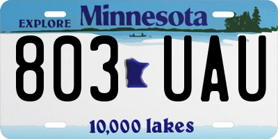 MN license plate 803UAU