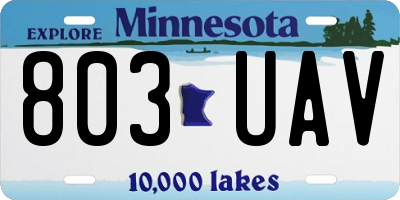 MN license plate 803UAV
