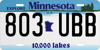 MN license plate 803UBB