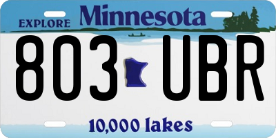 MN license plate 803UBR